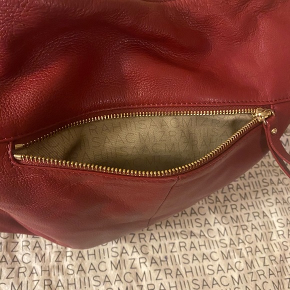 Isaac Mizrahi Deep Red Leather Bag - Picture 11 of 15